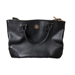 Tory Burch Robinson Saffiano Leather Black Satchel Bag